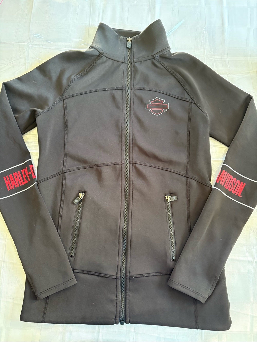 Harley-Davidson Black Jacket with Red Sleeve Logos